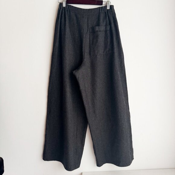 Elsa Esturgie Paris Dark Grey Wool Wide Leg Pants 40 MAde in France - Picture 3 of 4